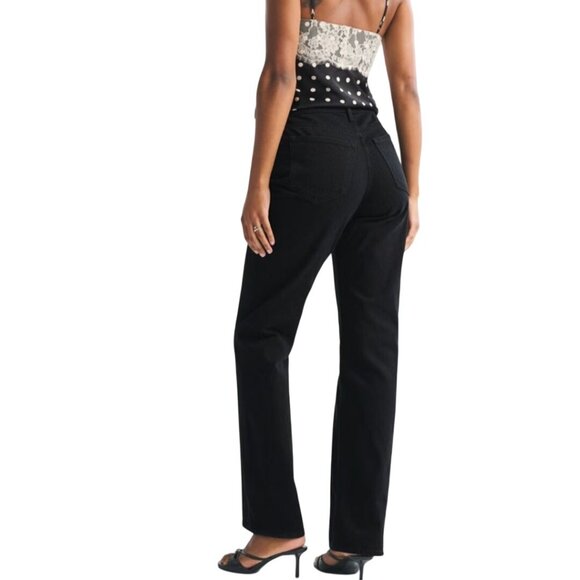 Abercrombie & Fitch 90's Relaxed Jean High Rise Curve Love Black Size 34s/18s - Picture 9 of 13